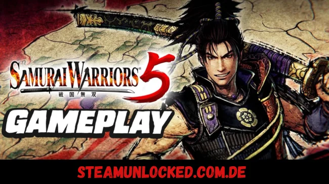 a video game poster with a man holding a sword